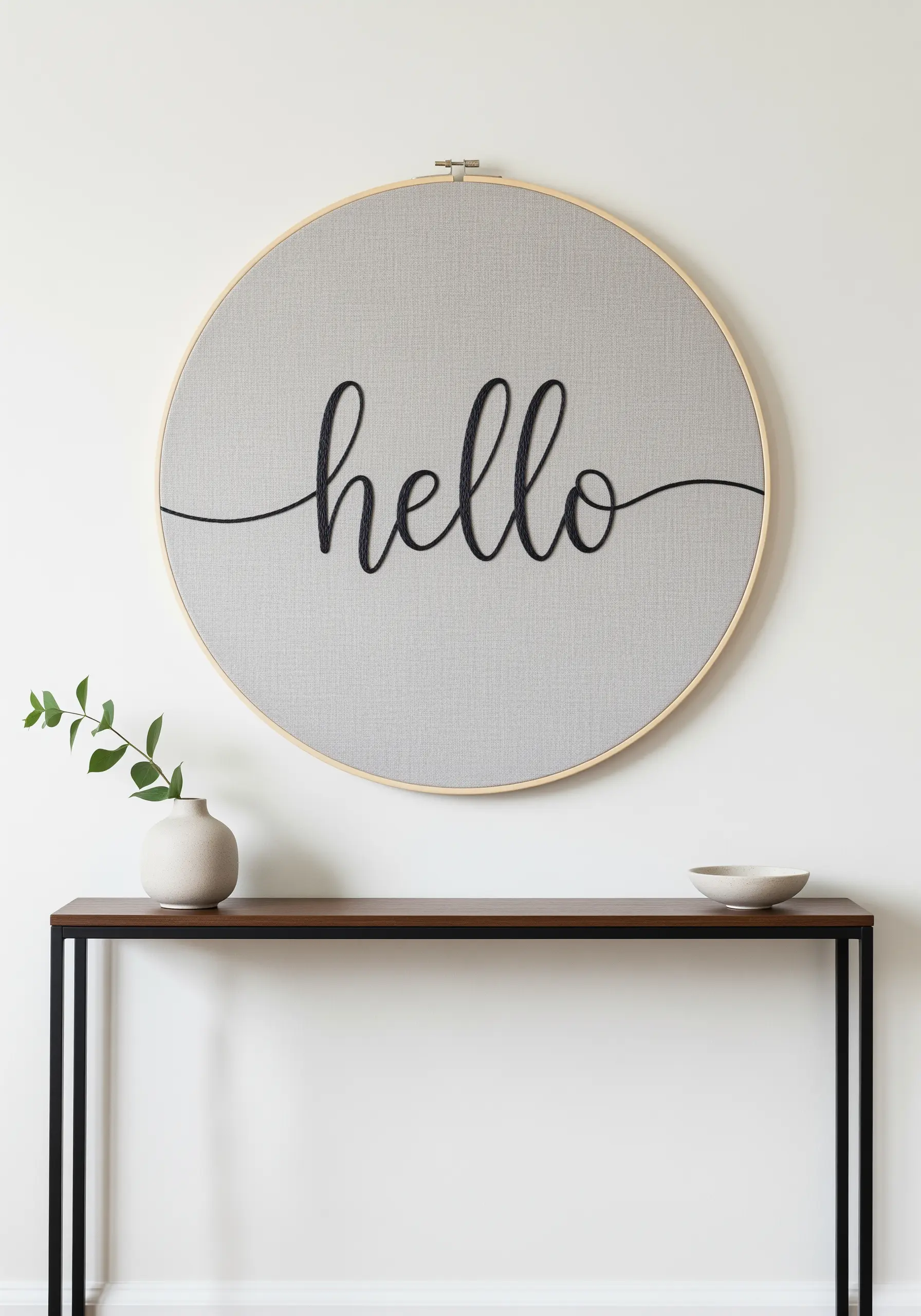 Large hoop with the word 