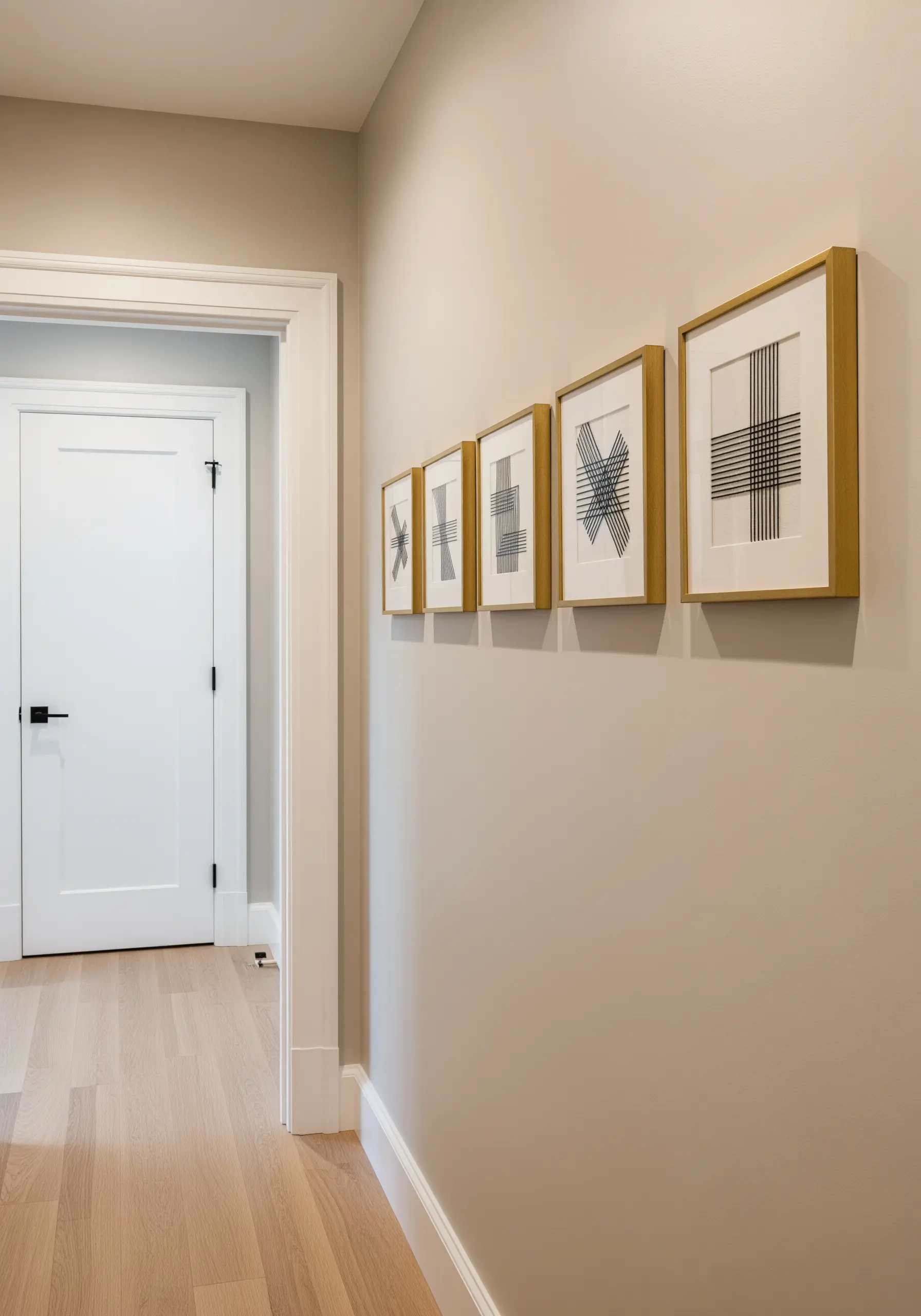 A series of four frames showing an evolving geometric pattern of black straight stitches.