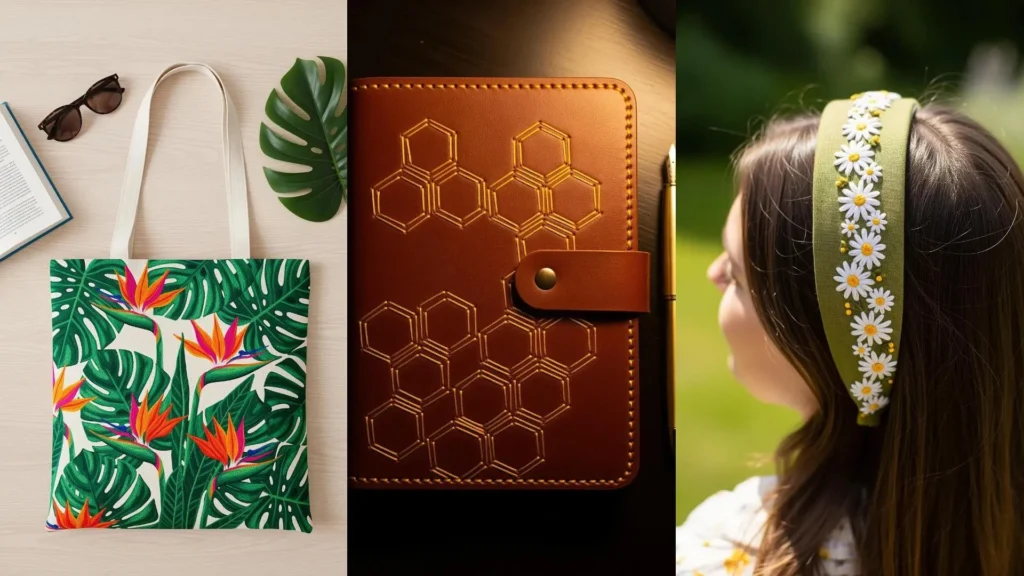 Wow your best friend with creative embroidery gift ideas like a custom journal, tote bag, or a daisy headband.