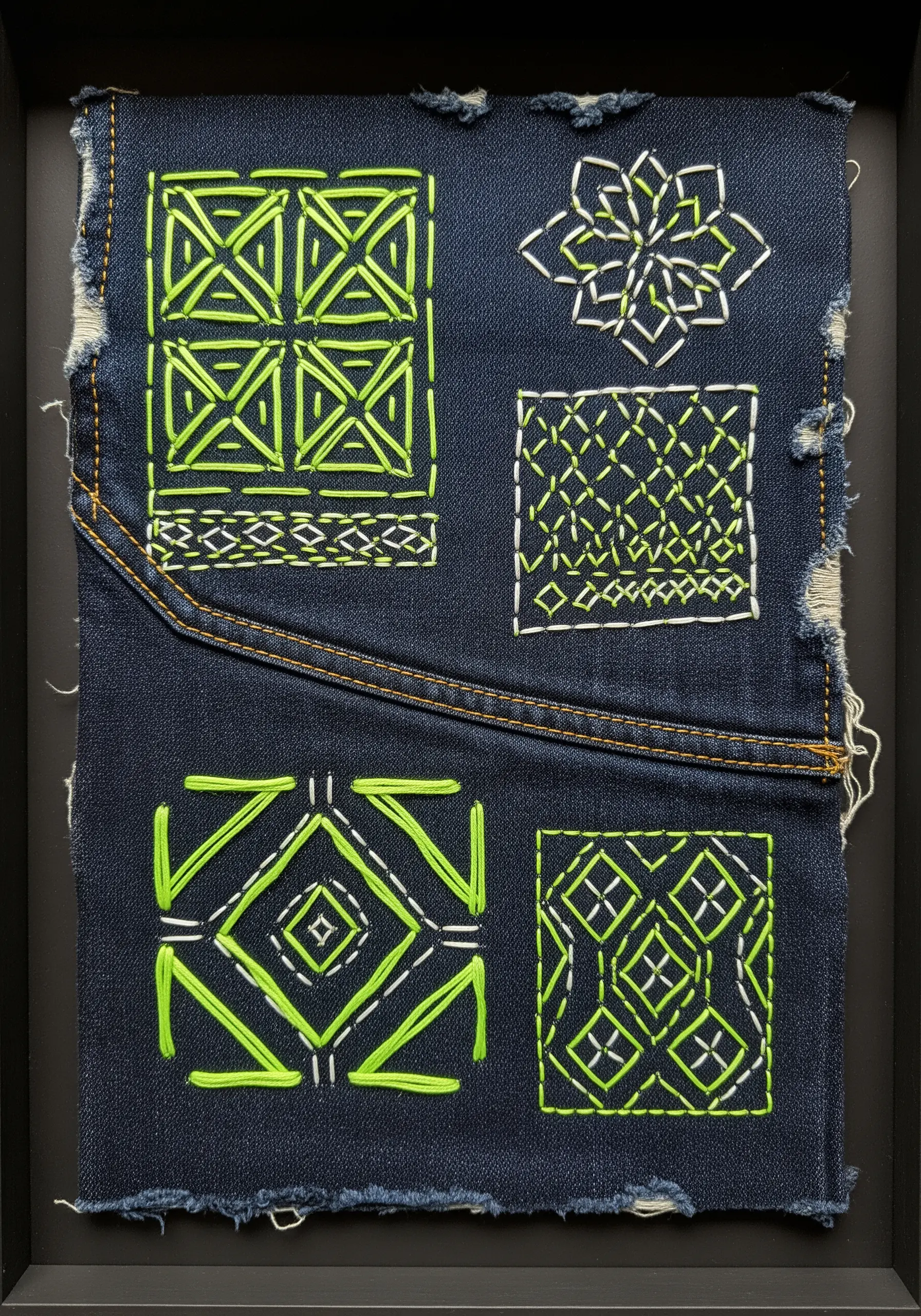 Mixed media embroidery galaxy explosion with beads