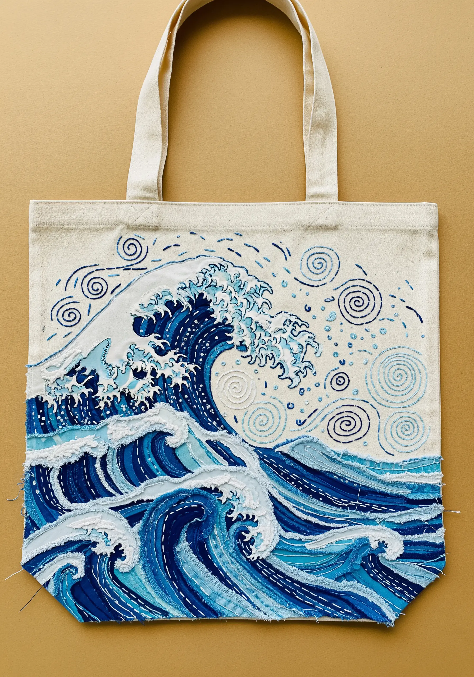 Appliqué of Hokusai's 