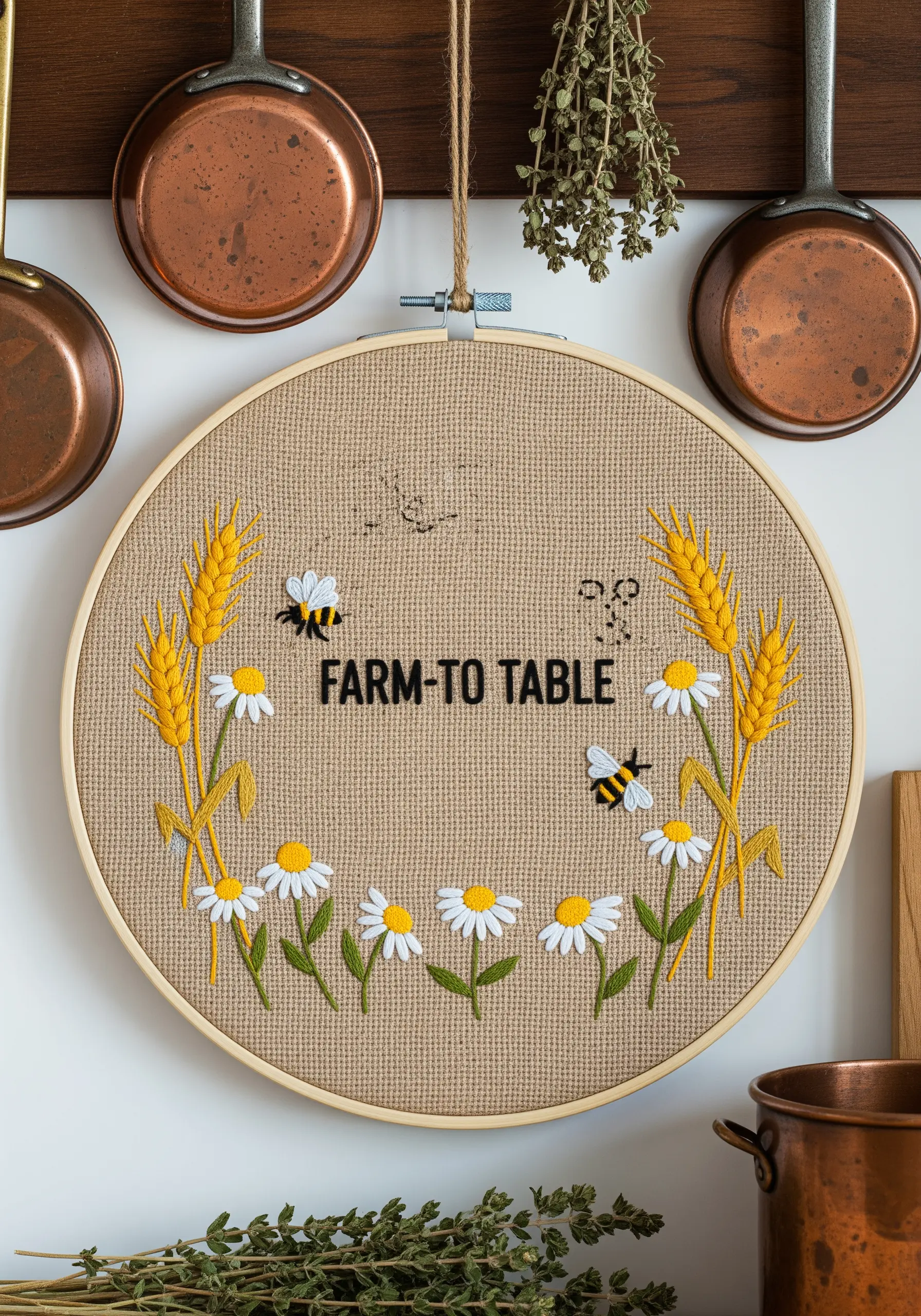 Rustic embroidery with 